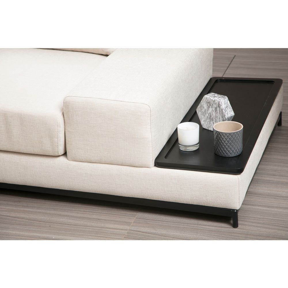 Sofa sa Bočnim Stolom - Bež, 4-Sjedala slika 3
