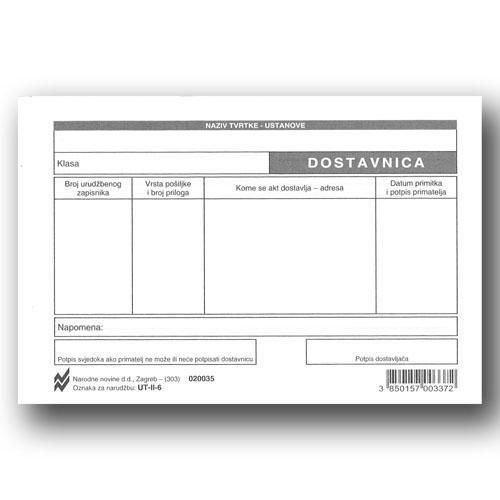 II-6 DOSTAVNICA BIJELA; List, 14,8 x 10,5 cm slika 2