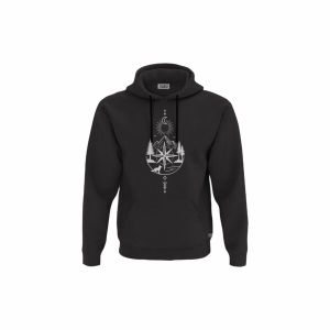 XGB3 Duks sa kapuljačom i džepom Mystical Mountain & Sun Tee Black