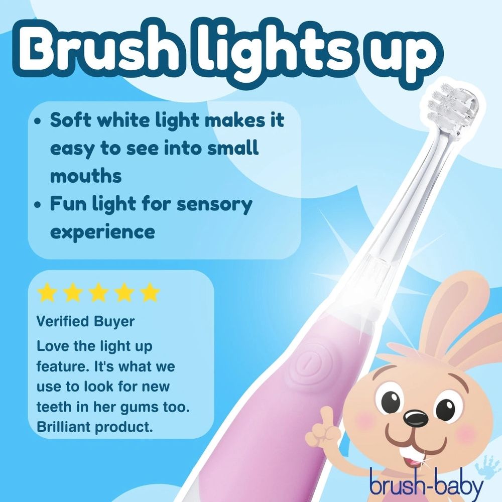 Brush-Baby Dječija električna četkica BabySonic (0-3 godine), Roza slika 4