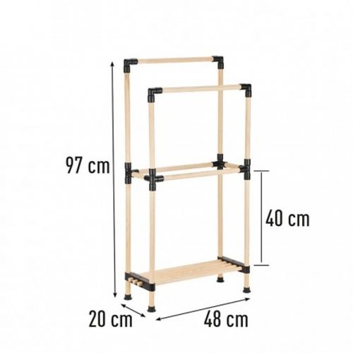 Seowood drvena polica za peškire 48x28x97 cm slika 3