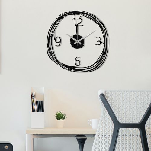 Wallity Gergo Black Decorative Metal Wall Clock slika 3