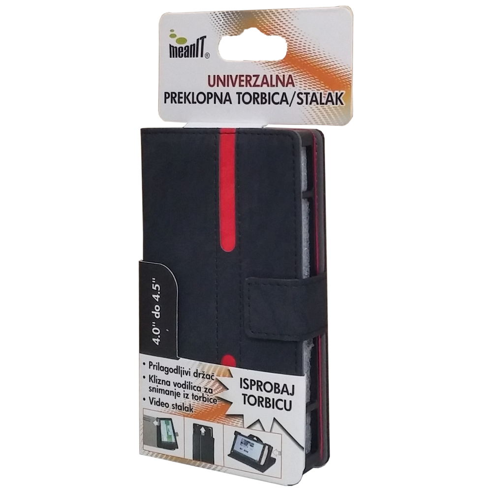 MeanIT Torbica/stalak, univerzalna, preklopna, 4-4.5",crno/crvena - TUS4 slika 1