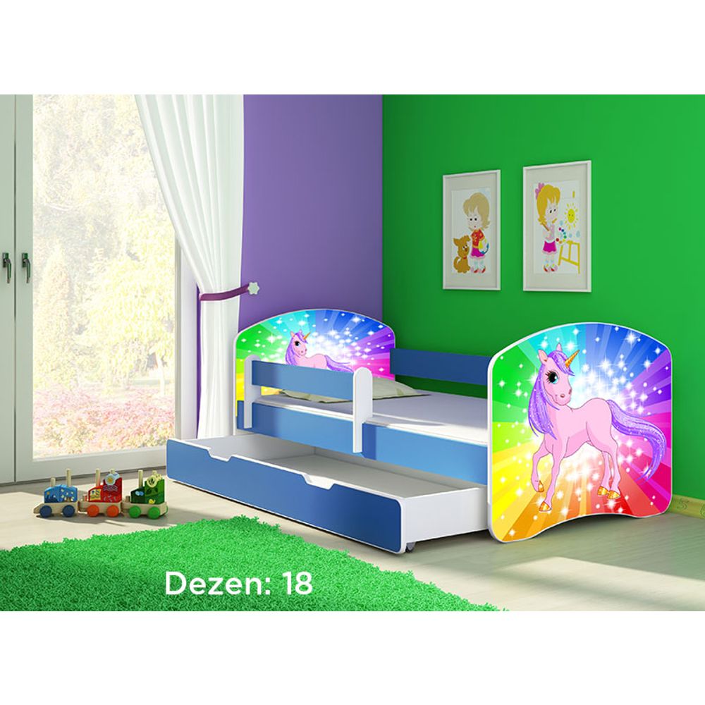 ACMA Dječiji krevet Acma II sa ladicom Blue - 160x80cm - Dezen 18 slika 2