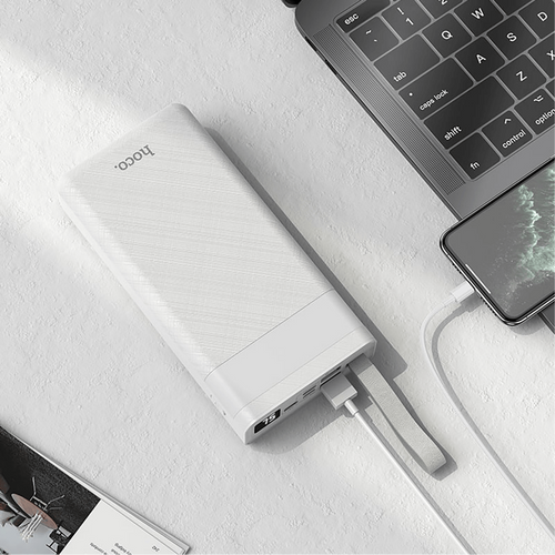 hoco. Punjač prijenosni sa lampom, Hoco j73, 30000mAh, 2A / 2A - J73 Powerful, White slika 5