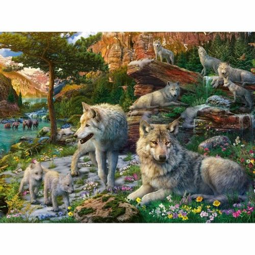 Puzzle Ravensburger Wolves in Spring slika 2