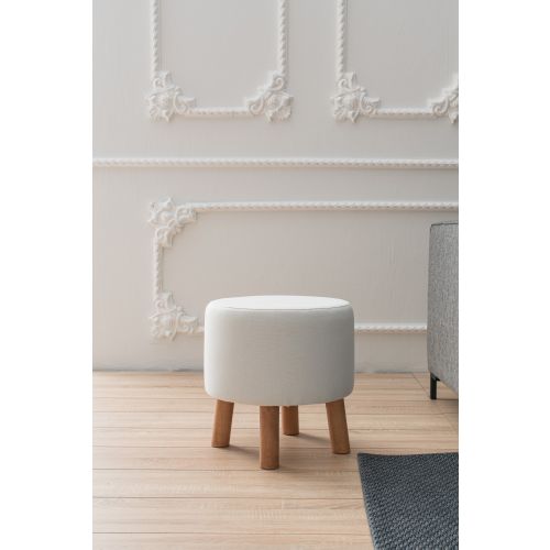 Atelier Del Sofa Tabure, Krem, Silindir - Cream slika 1