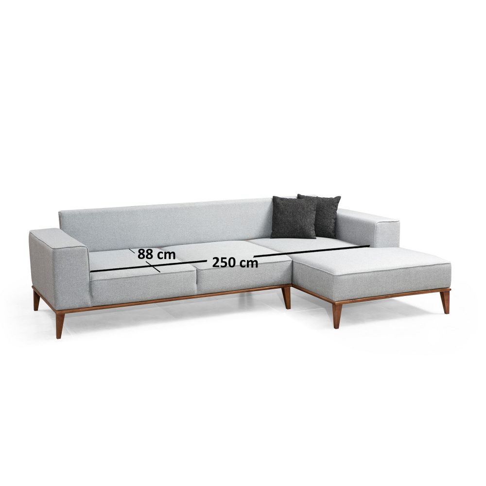 Montana Kutna Sofa na Razvlačenje Desna (L3+Chl) Svijetlo Siva slika 6