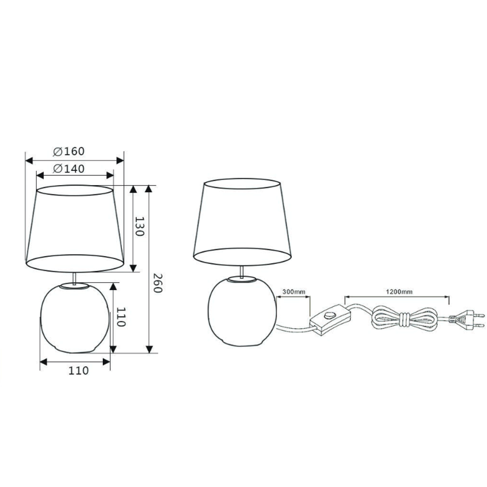 SOPHIA STOLNA LAMPA CRNO slika 3