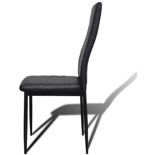 Komplet za ručak - Linijske stolice crne tanke 6 kom + stakleni stol slika 7