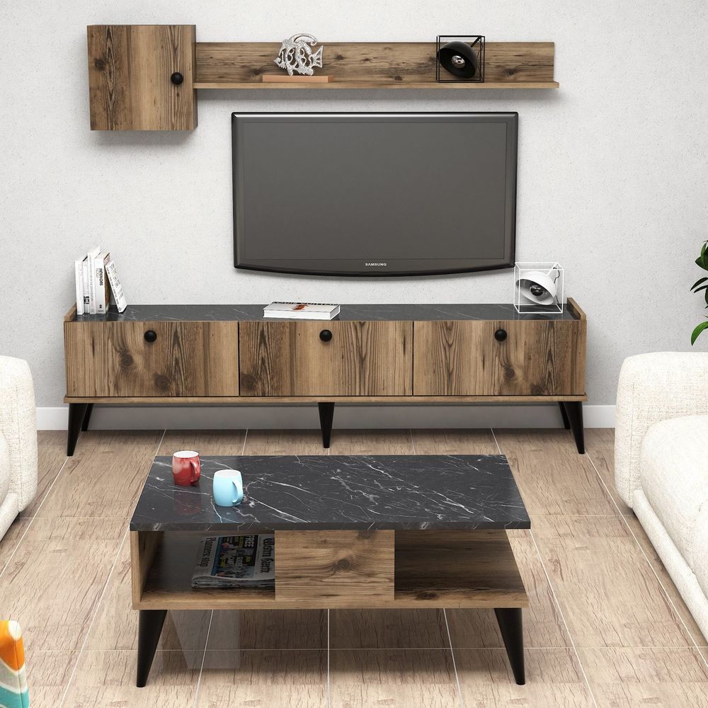 Set Dnevnog Boravka Lidya 1 u Orah i Mramor Izgledu slika 2