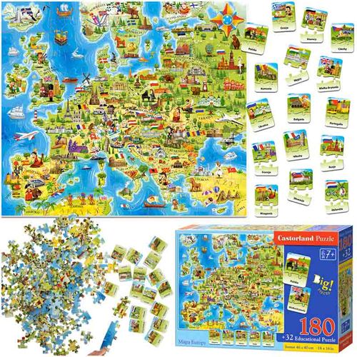 Castroland edukativna slagalica karta Europe 180 elemenata slika 1