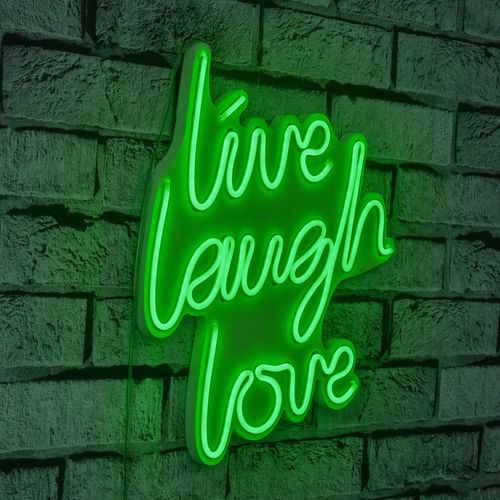 Wallity Ukrasna plastična LED rasvjeta, Live Laugh Love - Green slika 9