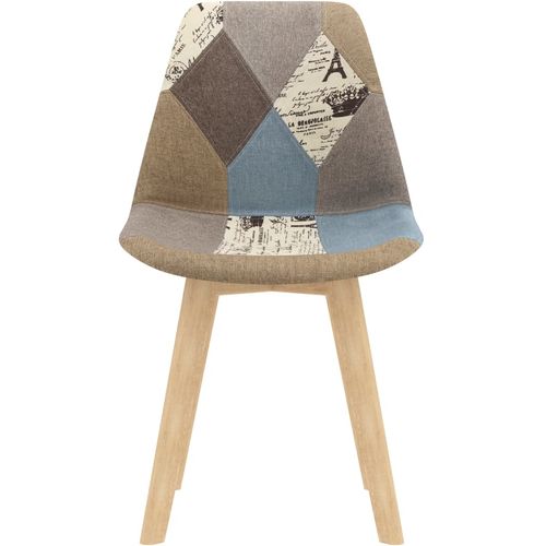 Blagovaonske stolice od tkanine 6 kom s uzorkom patchworka sive slika 3