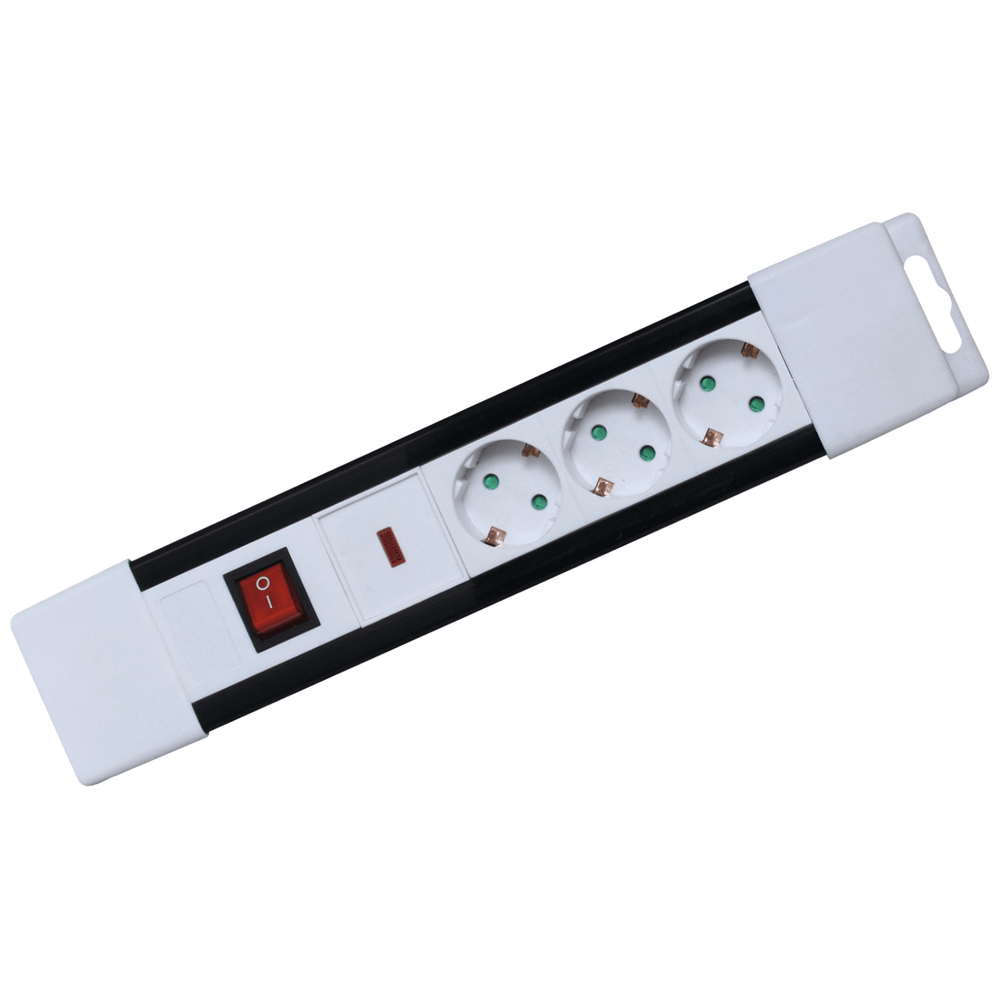 home Produžni kabl, 3 utičnice, prekidač, 1,5mm², 2 met, bijeli - NVP 03K/WH slika 1