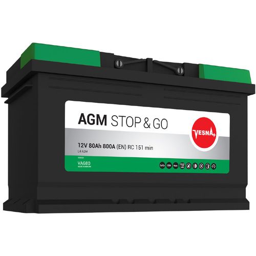 VESNA AGM Stop & Go Akumulator 12V, 80Ah, D slika 1