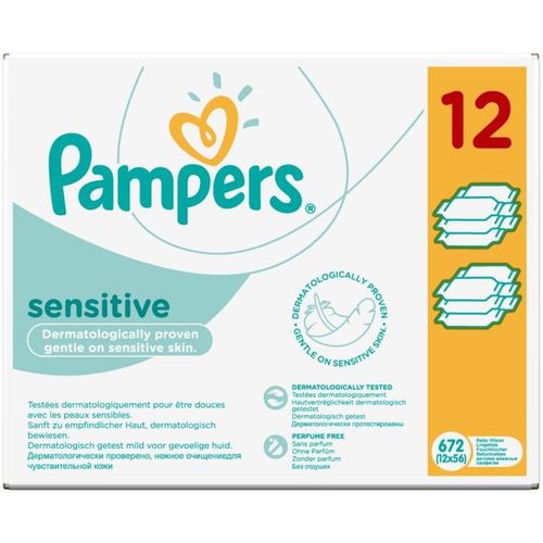 Sensitive Dječje vlažne maramice Pampers, 12 x 56 komada slika 2