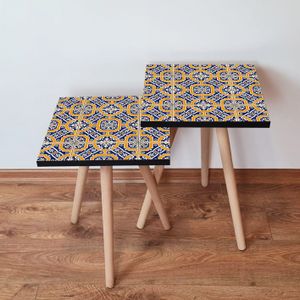 Nesting stolovi 2Shp35 - (2 komada) - boje: narandžasta, mornarsko plava, bijela