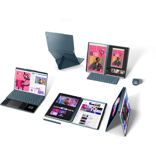 Lenovo Yoga Book 9 83FF001YRM 13IMU9 (Tidal Teal, Aluminium) 12-Core Ultra7 155U (2P+10E) 4.8GHz/12MB 32GB DDR5 1TB-NVMe 2x 13.3" 2.8K (2880x1800) OLED 400n DolbyVision Glass Touch DigitalPen3 WC-5MP+IR Iris-Xe WiFi A/X BT5.1 3xTB4 UK 80Wh 1.34kg W11H +BT/M+Folio Stand slika 13