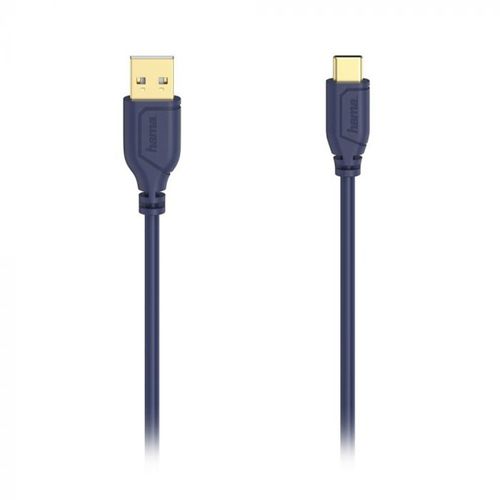 Hama USB-C kabl, fleksibilan, bakar, pozlata, 0.75m teget slika 1