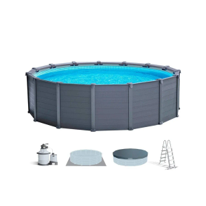 Intex bazen sa metalnom konstrukcijom GRAPHITE GRAY PANEL 478 x 124 cm - 26384NP