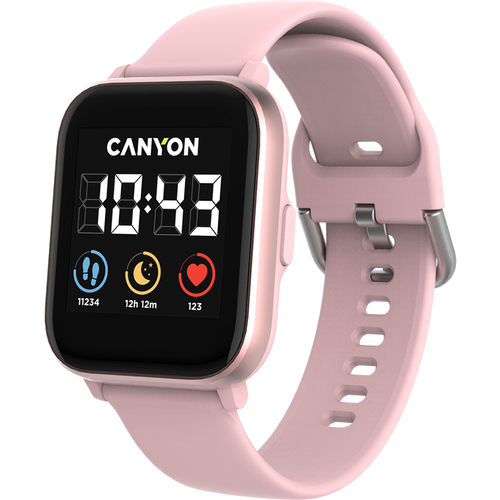 CANYON Smart watch, 1.4inches IPS full touch screen, with music player plastic body, IP68 waterproof, multi-sport mode, compatibility with iOS and android,, Host: 42.8*36.8*10.7mm, Strap: 22*250mm, 45g slika 2