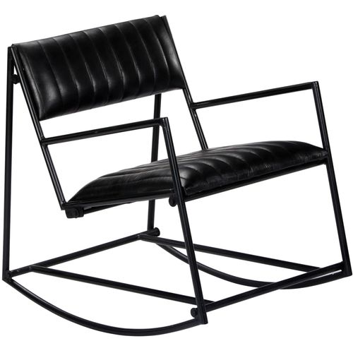 282905 Rocking Chair Black Real Leather slika 19