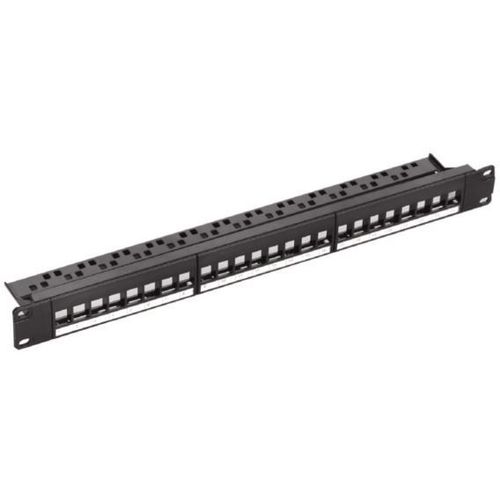 NaviaTec Cat6 Unshielded 24-Port Patch Panel, 1U with keystones slika 1