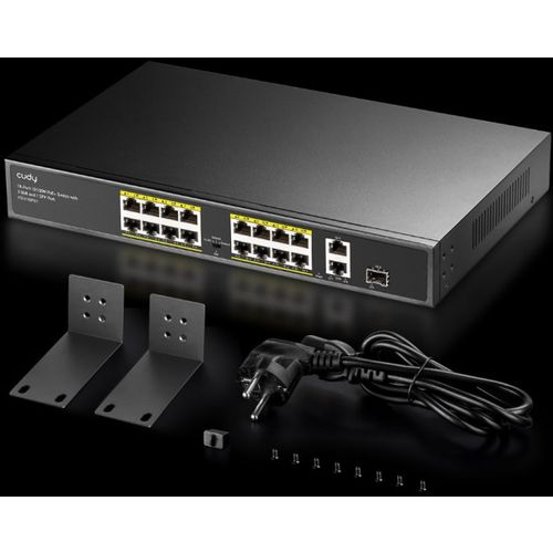 Cudy FS1018PS1 16-Port 10/100M PoE+Switch, 1Gbit Uplink + 1Gbit Combo SFP Port, 200W( PFS4218-16ET- slika 4