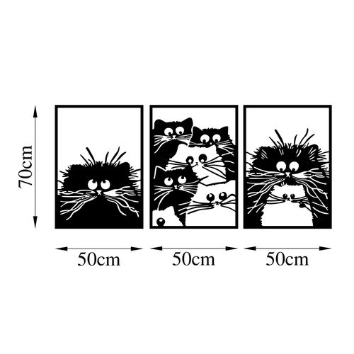 Cats Black Decorative Metal Wall Accessory slika 5