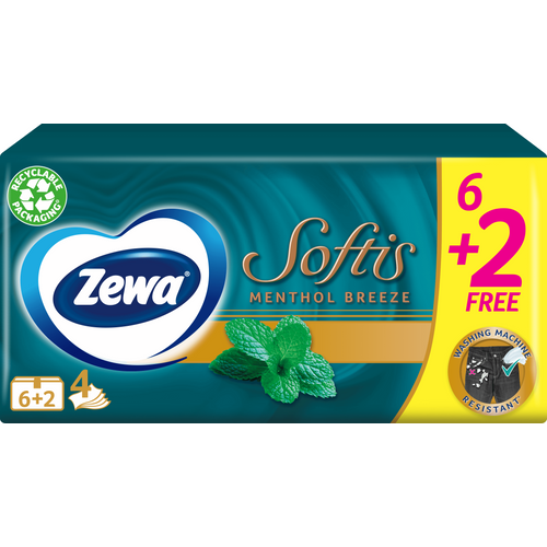 Zewa Maramice softis mentol 6+2 Gratis slika 1