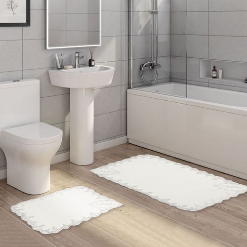 Viyana - Cream Cream Bathmat Set (2 Pieces) slika 1