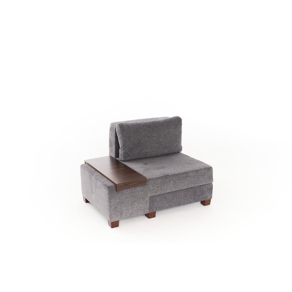 Perenna Chenille Lijeva - Siva Siva Sofa na Razvlačenje s Jednim Sjedištem slika 4