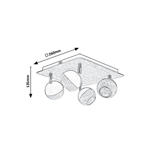 Rabalux Arthur spot, hrast/crna, GU10 4X 35W Spot rasveta slika 2