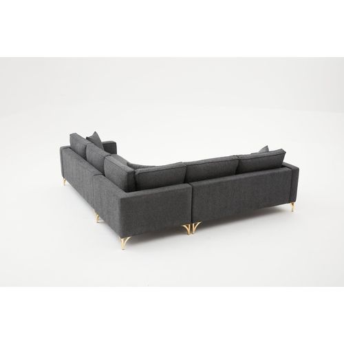 Atelier Del Sofa Kutna garnitura, Antracit Zlato, Berlin - Anthracite, Gold slika 7