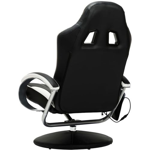 Masažna stolica s osloncem od umjetne kože bijela slika 6