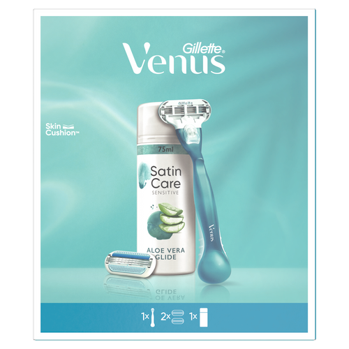 Venus Smooth sistemski brijač + 2 dopune + Satin Care pena za brijanje 75ml gifting paket slika 2