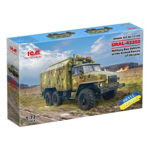 Model Kit Military - URAL-43203 Military Box Vehicle Of The Armed Forces Of Ukraine 1:72 slika 1