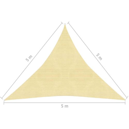 Sjenica jedro HDPE trokutasta 5 x 5 x 5 m bež slika 26