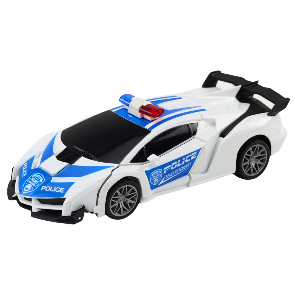 R/C policijski automobil 2u1 robotski automobil sa zvukovima i svjetlima slika 2
