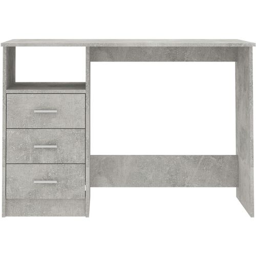 Radni stol s ladicama siva boja betona 110 x 50 x 76 cm iverica slika 4