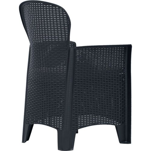 3-dijelni bistro set od plastike s izgledom ratana antracit slika 3