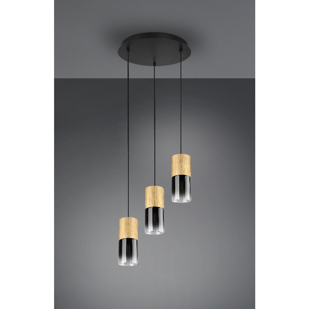 Trio Lighting visilica ROBIN – mat mesing/crno, 3× E27, podesiva visina slika 5