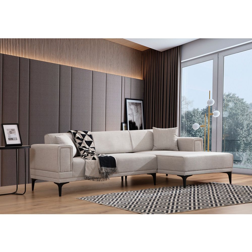 Ugaona Sofa na Razvlačenje Horizon Right - Ecru Boja slika 1
