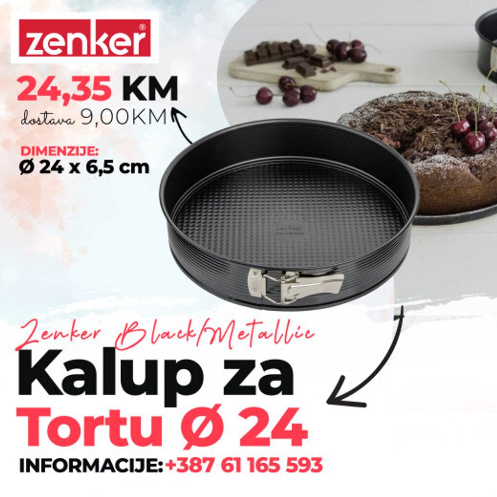 Zenker Kalup za tortu 24x6.5 cm Black slika 1