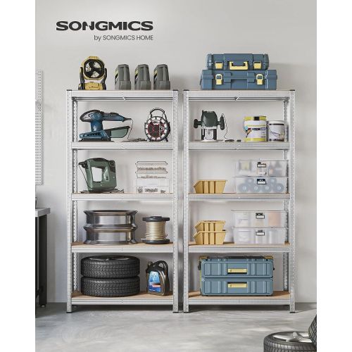 SONGMICS Polica, 180 x 90 x 40 cm, srebrna, GLR40SV slika 2