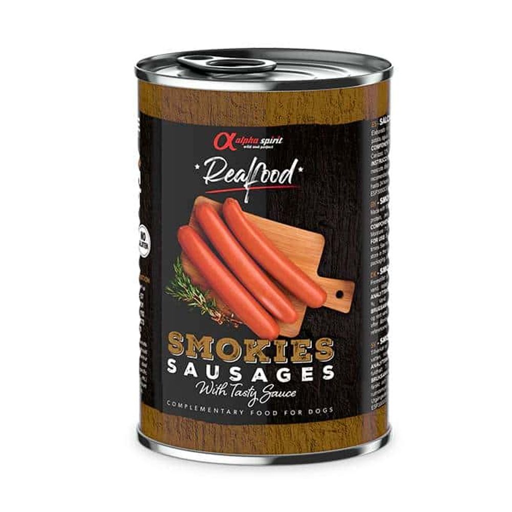 Alpha Spirit Real Food Smokies hrenovke 400g slika 1