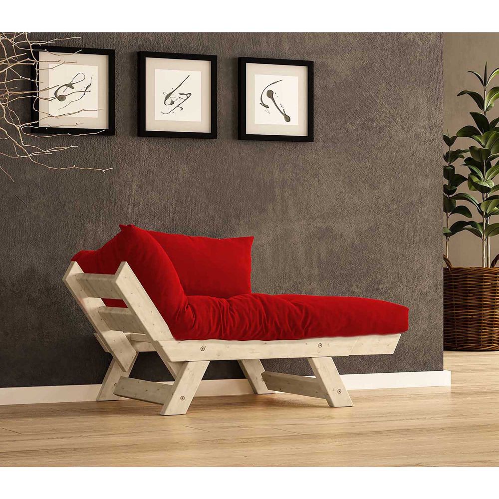 Jednostavna Garteni Sofa sa 1 sjedištem, CPT8145-140, boje: prirodna crvena slika 2