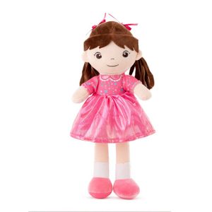 AMEK Plišana lutka sa haljinom 33cm, Pink