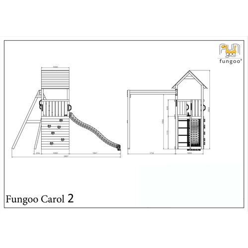 Fungoo set CAROL 2 sivo - drveno dječje igralište slika 3